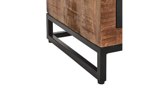 LOWBOARD  175/50/40 cm  stehend  - Schwarz/Naturfarben, LIFESTYLE, Glas/Holz (175/50/40cm) - Landscape
