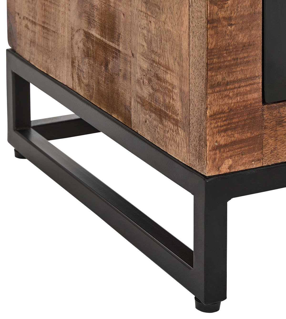 LOWBOARD  in 175/50/40 cm  - Schwarz/Naturfarben, LIFESTYLE, Glas/Holz (175/50/40cm) - Landscape