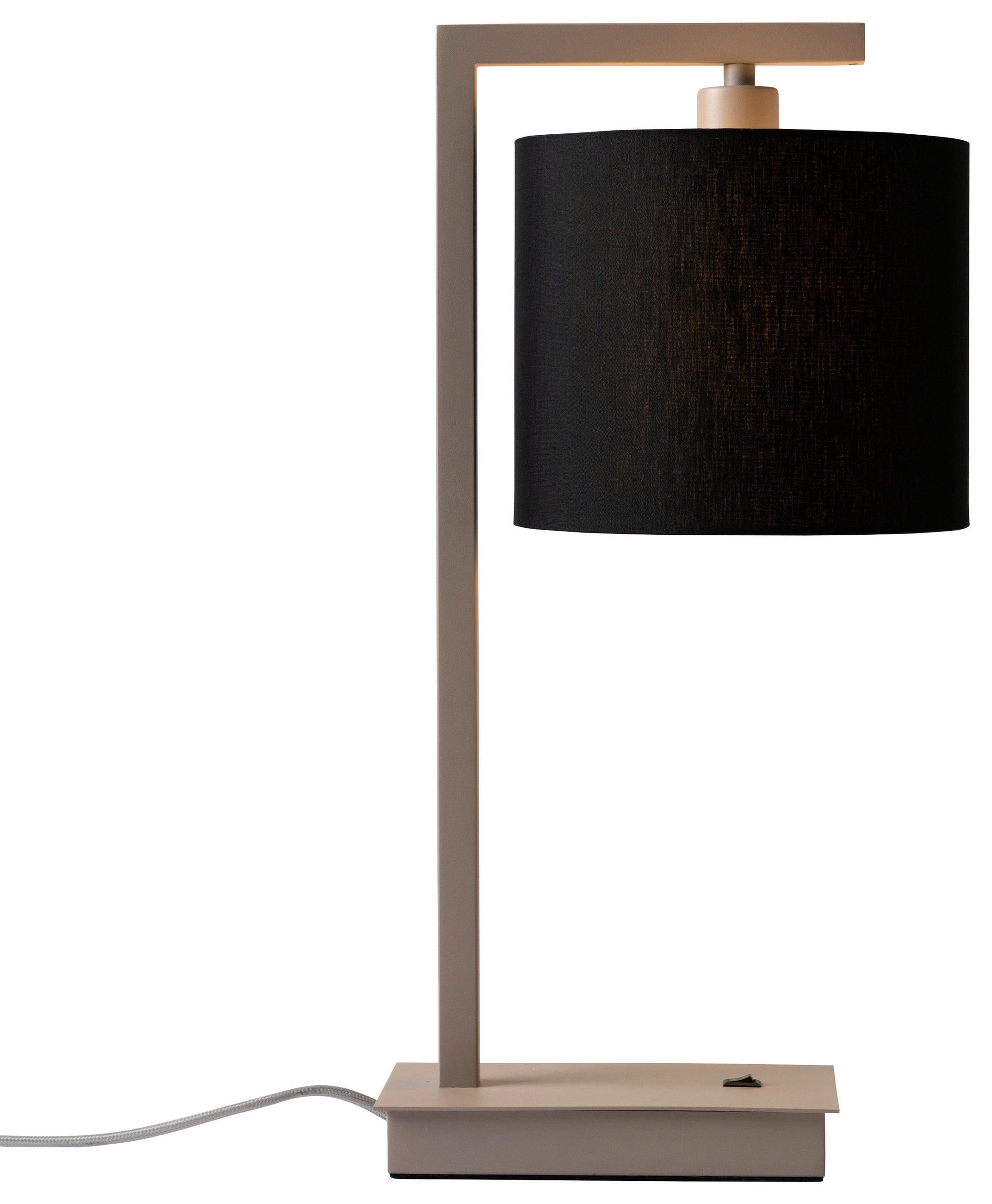 STOLNÍ LAMPA, nástěnný stmívač, E14, 18/10/44 cm - černá/pískové barvy, Design, kov/textil (18/10/44cm) - It's about Romi