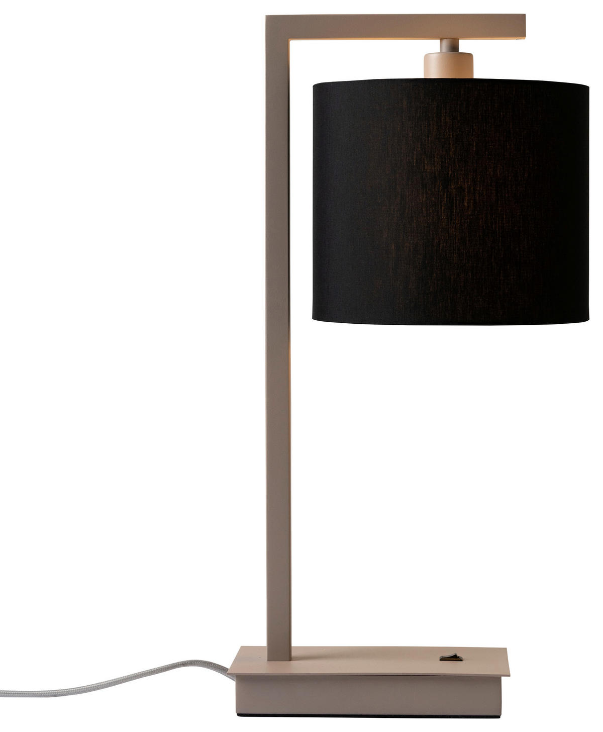 STOLNÍ LAMPA, nástěnný stmívač, E14, 18/10/44 cm - černá/pískové barvy, Design, kov/textil (18/10/44cm) - It's about Romi