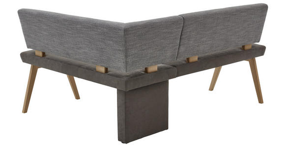 ECKBANK Flachgewebe Asteiche Hartholz Grau, Eichefarben - Eichefarben/Grau, KONVENTIONELL, Holz/Textil (172/132cm) - Venda