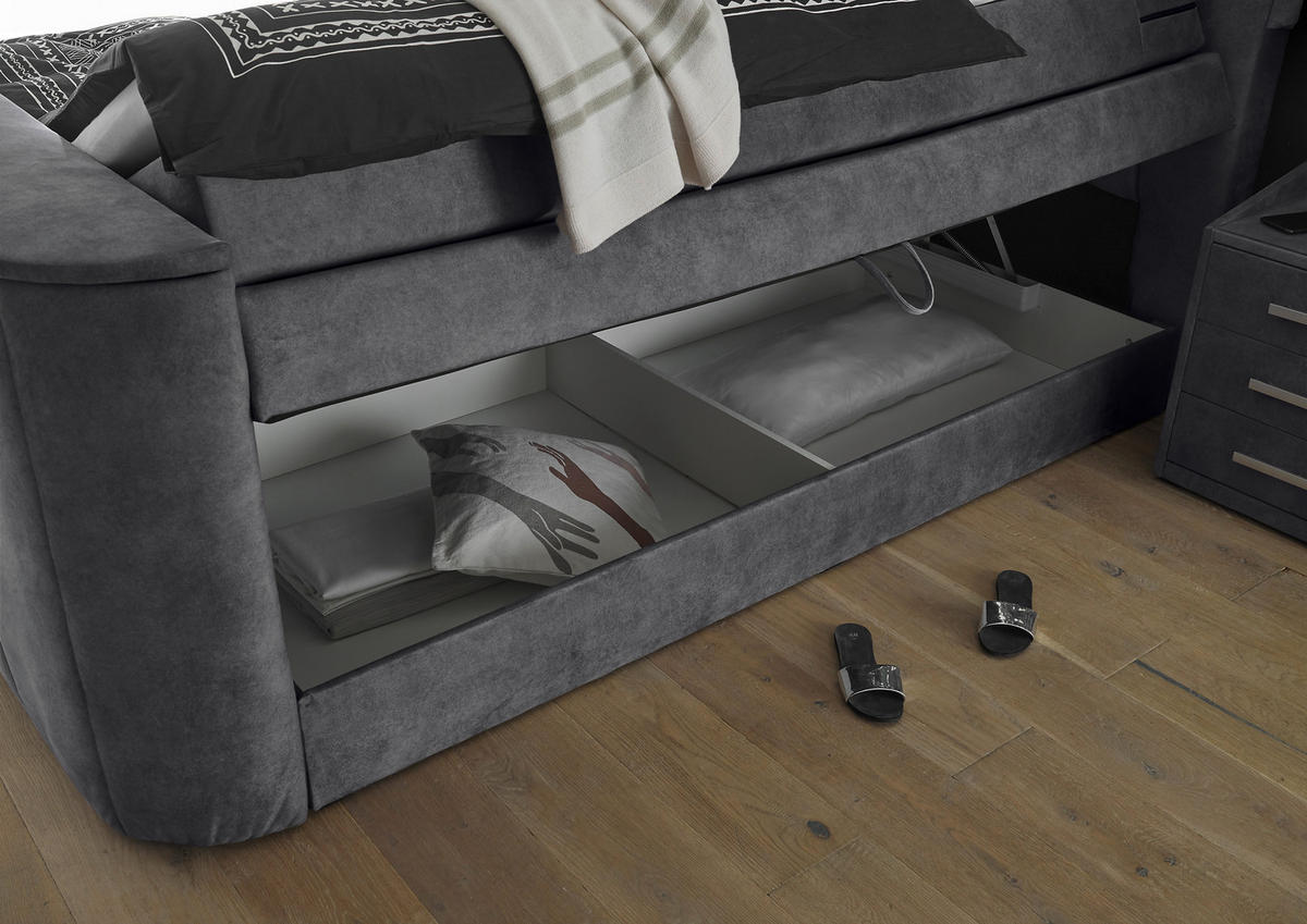 BOXSPRINGBETT 180/200 cm  in Anthrazit  - Anthrazit, MODERN, Holzwerkstoff/Kunststoff (180/200cm) - MID.YOU