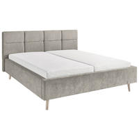 POLSTERBETT 180/200 cm,  in Grau,  - Sandfarben/Grau, KONVENTIONELL, Holz/Textil (180/200cm) - SetOne by Musterring