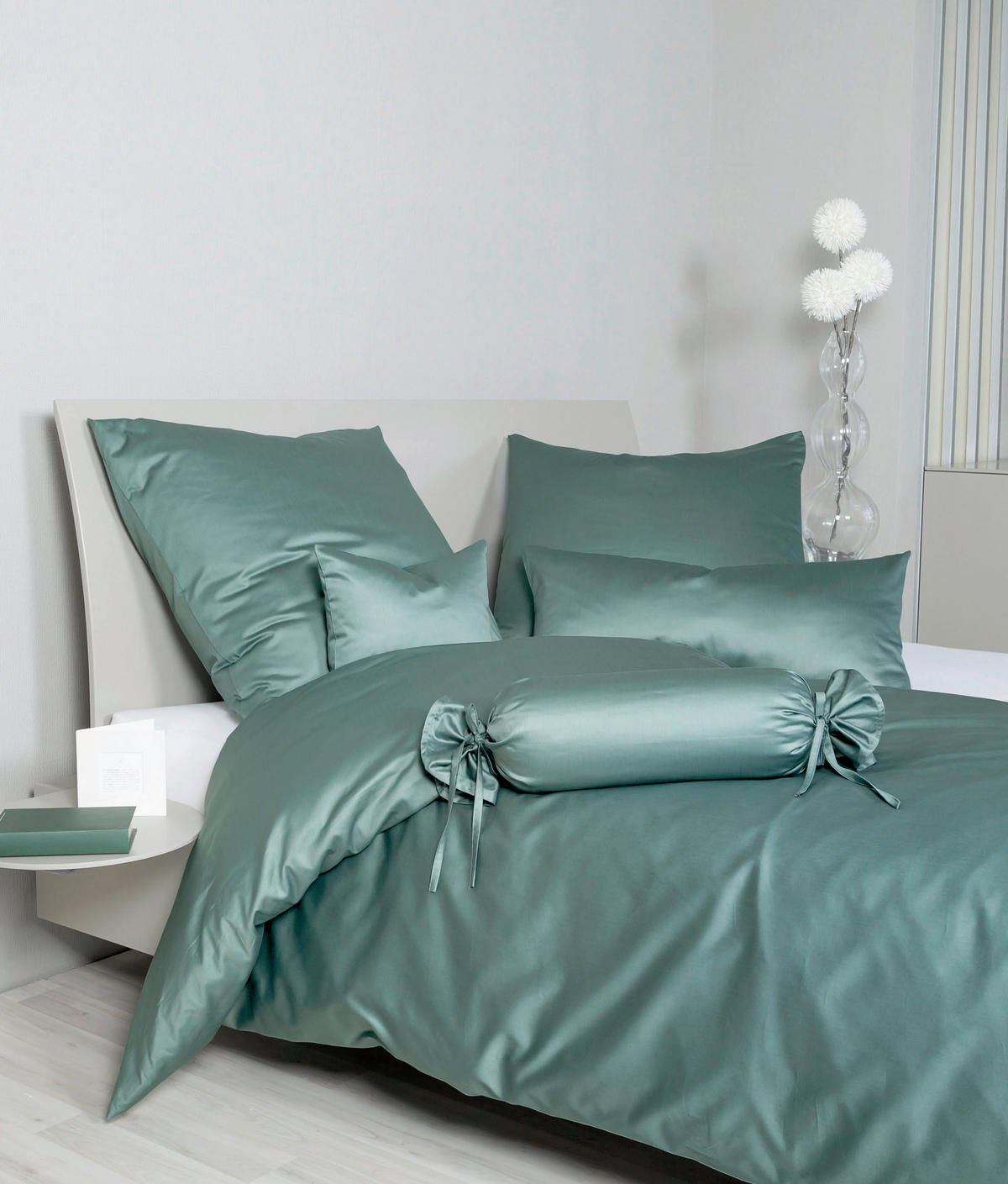 BETTWÄSCHE GIACOMO Makosatin 135/200 cm  - Salbeigrün, Basics, Textil (135/200cm) - Janine