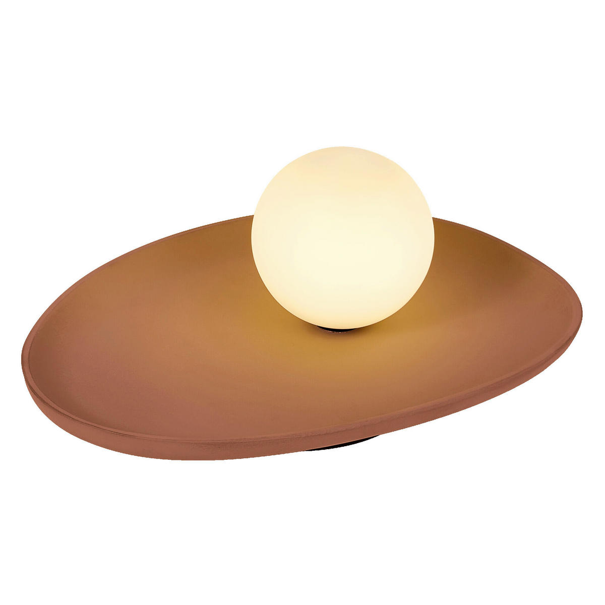 TISCHLEUCHTE 32.5/24/13.5 cm   - Braun, Basics, Glas/Stein (32.5/24/13.5cm) - Osram