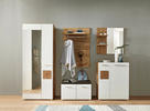 GARDEROBE Weiß, Eichefarben  - Eichefarben/Weiß, KONVENTIONELL, Textil (270/201/37cm) - Voleo