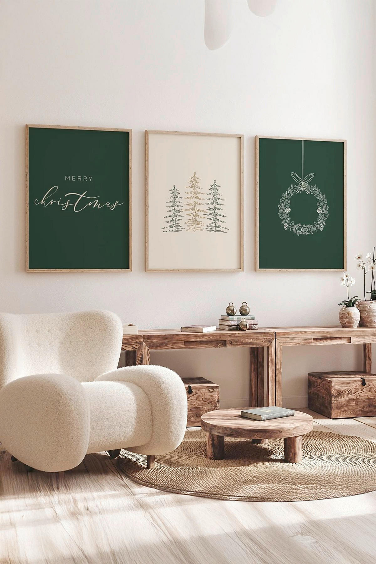 BILDERSET 3-teilig Multicolor 33/48 cm  - Multicolor, Basics, Holz (33/48cm) - X-Mas