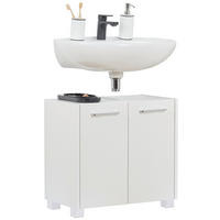 WASCHBECKENUNTERSCHRANK 56,9/54,9/33 cm  - Chromfarben/Weiß, KONVENTIONELL, Holzwerkstoff/Metall (56,9/54,9/33cm) - Stylife