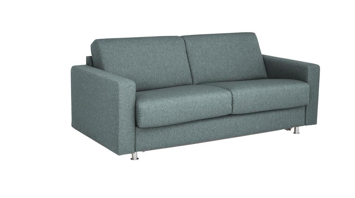 SCHLAFSOFA in Textil Petrol  - Chromfarben/Petrol, Konventionell, Textil/Metall (195/84/100cm) - Bali