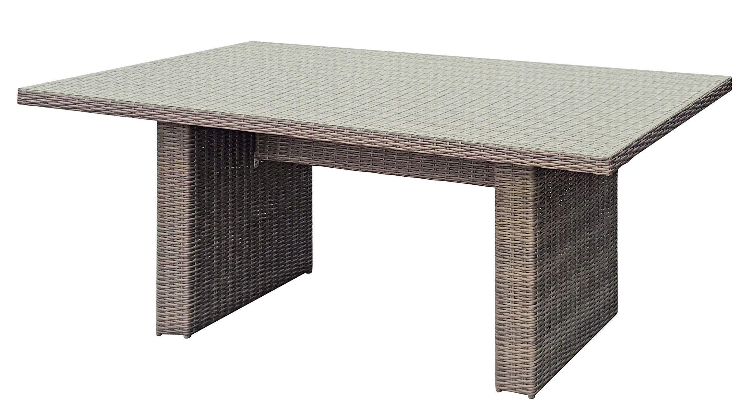 GARTENTISCH Metall, Kunststoff, Glas Braun rechteckig  - Braun, Basics, Glas/Kunststoff (100/75/200cm) - Gardenson