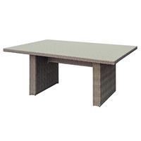 GARTENTISCH Metall, Kunststoff, Glas Braun rechteckig  - Braun, Basics, Glas/Kunststoff (100/75/200cm) - Gardenson