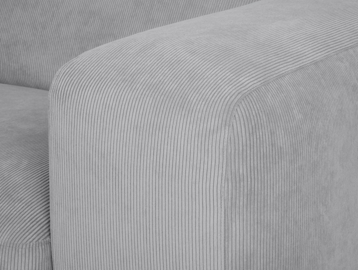 ECKSOFA in Cord Hellgrau  - Hellgrau/Schwarz, Design, Kunststoff/Textil (170/252cm) - MID.YOU