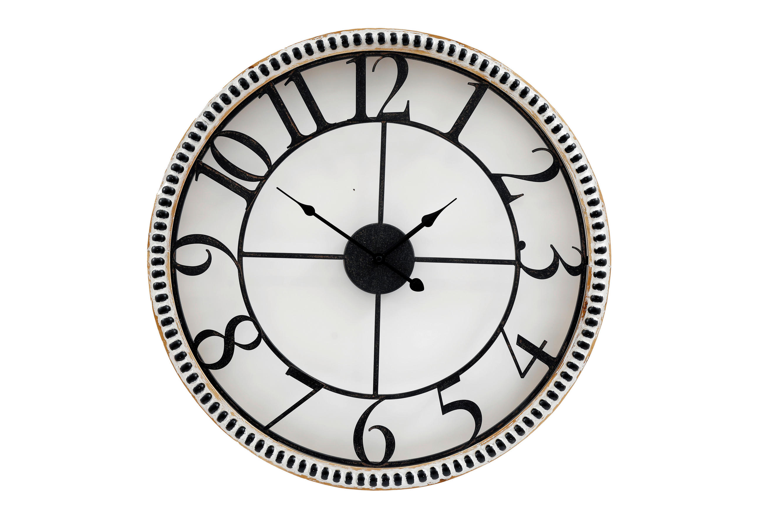 CEAS DE PERETE 60,0/60,0/4,0 cm   - alb/negru, Basics, materiale naturale/metal (60,0/60,0/4,0cm)