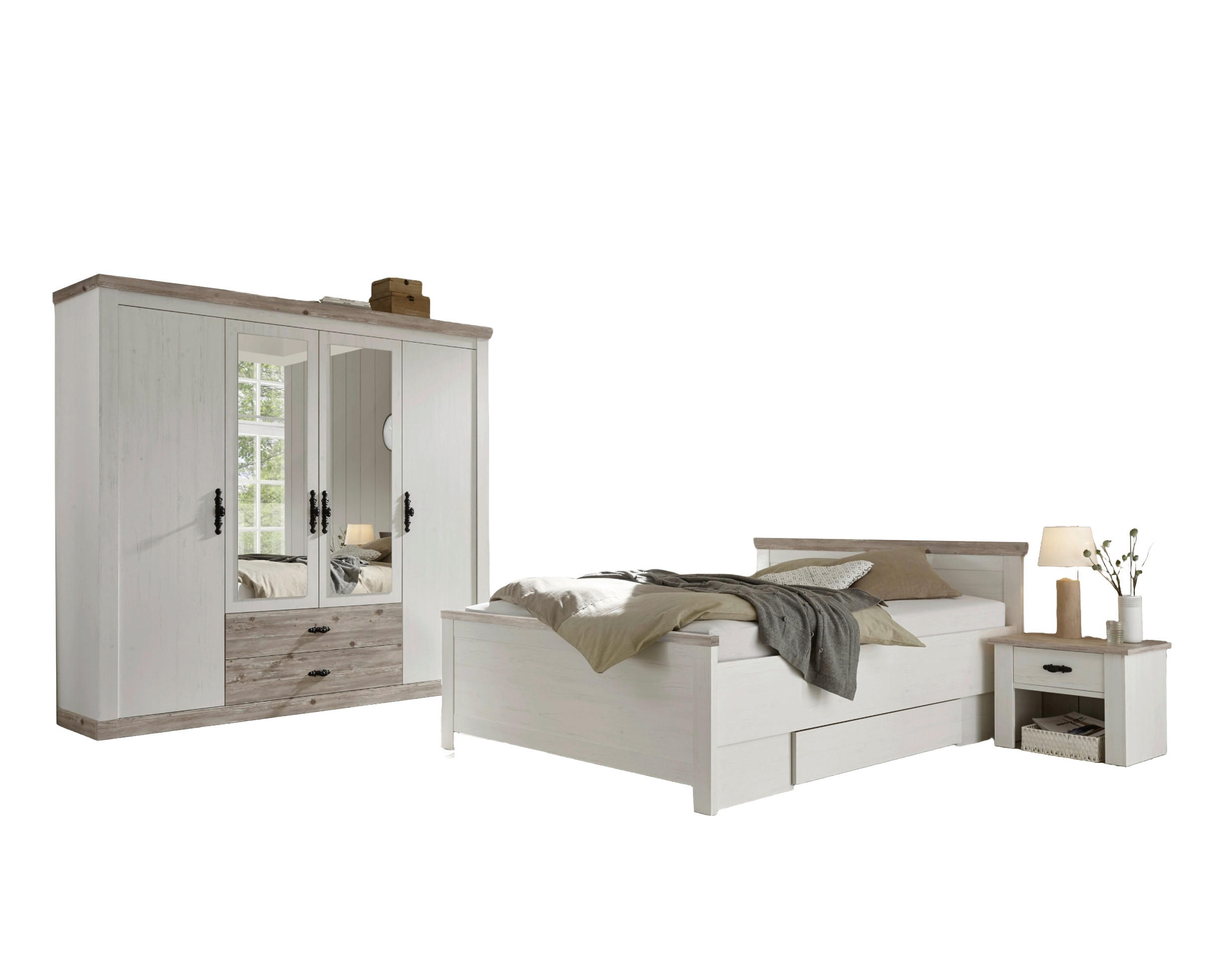 SCHLAFZIMMER Pinienfarben, Hellbraun  - Hellbraun/Pinienfarben, Design, Holzwerkstoff - MID.YOU