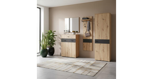 GARDEROBE 4-teilig  in 180/198/38 cm  - Anthrazit/Eiche Artisan, KONVENTIONELL, Holzwerkstoff (180/198/38cm) - Carryhome
