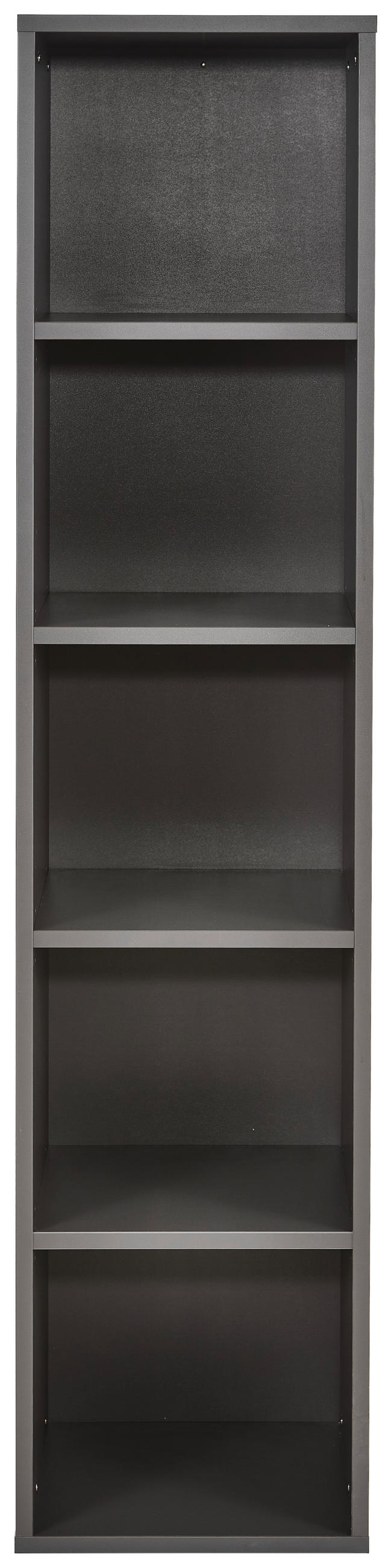 PISARNIŠKI REGAL 45/197/40 cm barve grafita  - črna/barve grafita, Moderno, umetna masa/leseni material (45/197/40cm) - Novel