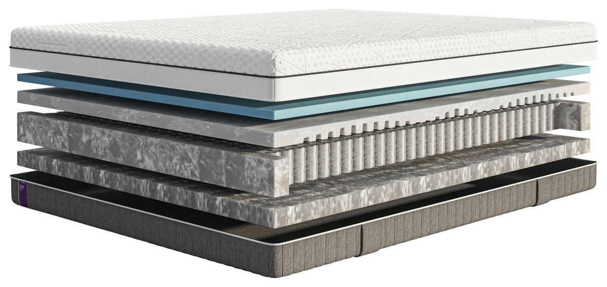 TASCHENFEDERKERNMATRATZE 180/200 cm, Höhe ca.: 27 cm, H3 = fest, 7-Zonen - Basics, Textil (180/200cm) - Emma