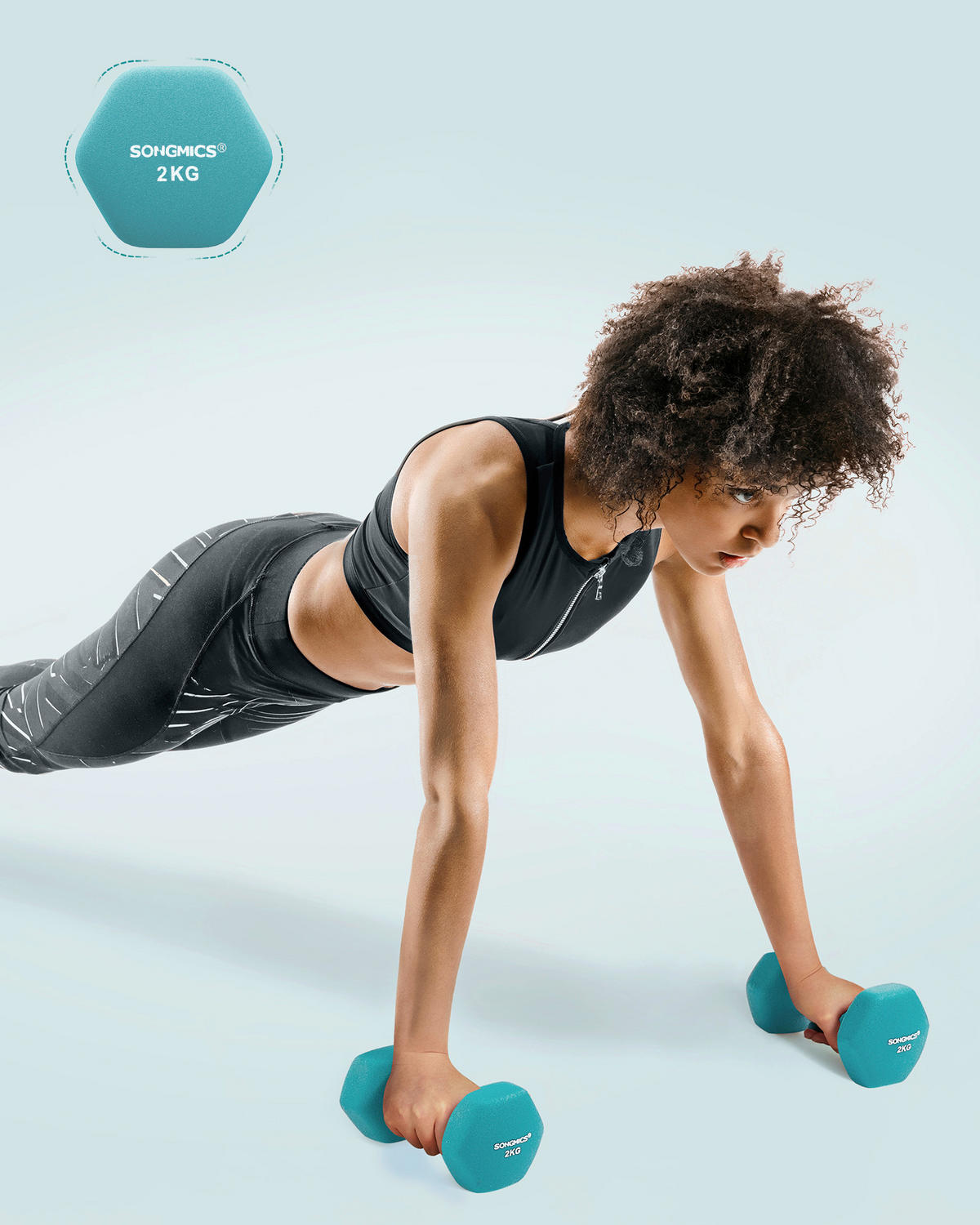 FITNESS-SET - Hellrosa/Dunkelblau, Basics, Metall (38.5/14.5/35.5cm)