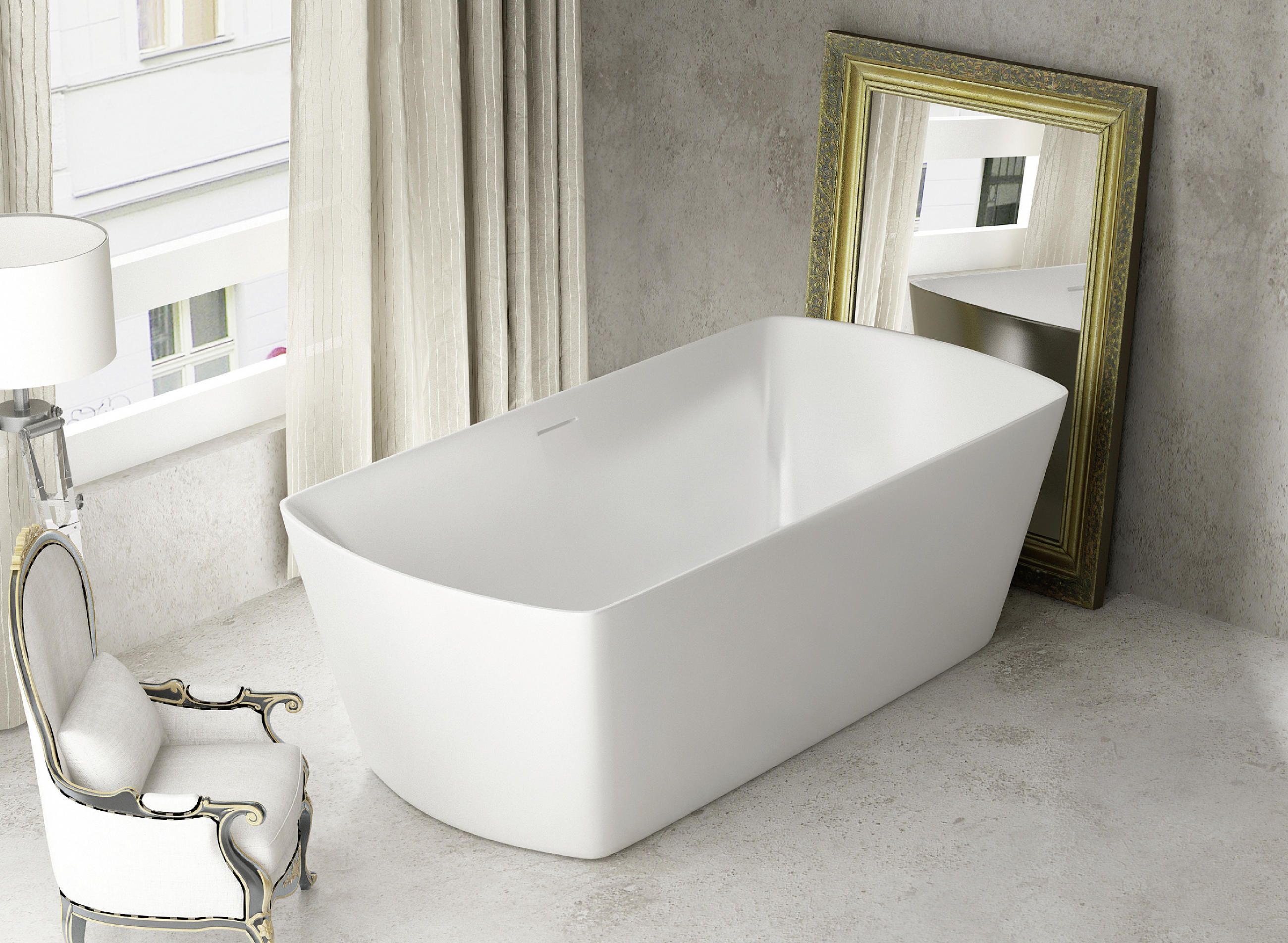 BADEWANNE freistehend  180/85/61,5 cm  - Weiß, MODERN, Kunststoff (180/85/61,5cm)
