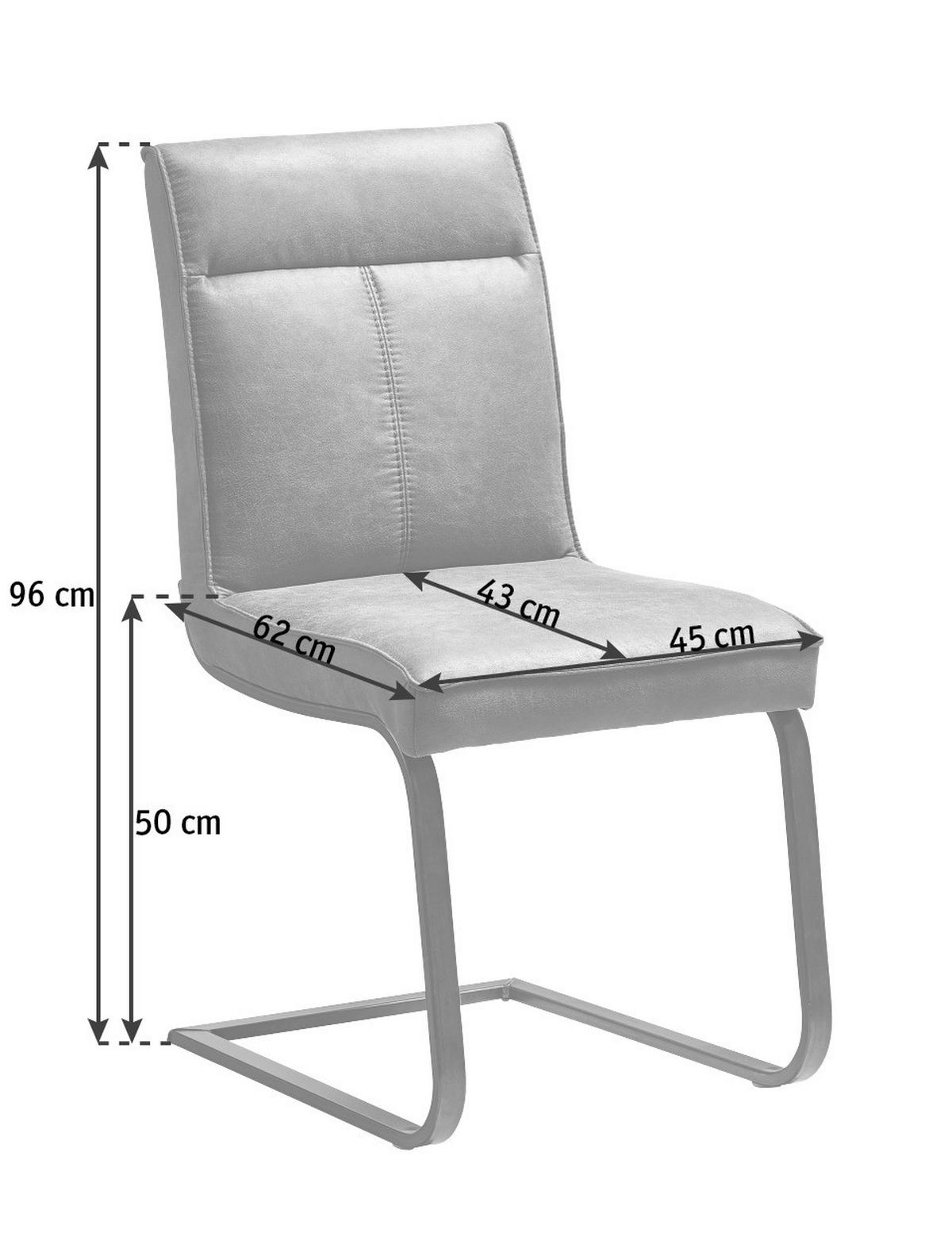SCHWINGSTUHL  in Eisen Mikrofaser  - Hellbraun, KONVENTIONELL, Textil/Metall (45/96/62cm) - Moderano