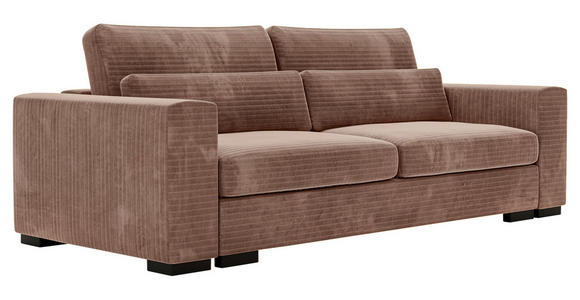 SCHLAFSOFA in Flachgewebe Altrosa  - Schwarz/Altrosa, KONVENTIONELL, Kunststoff/Textil (236/78/114cm) - Carryhome