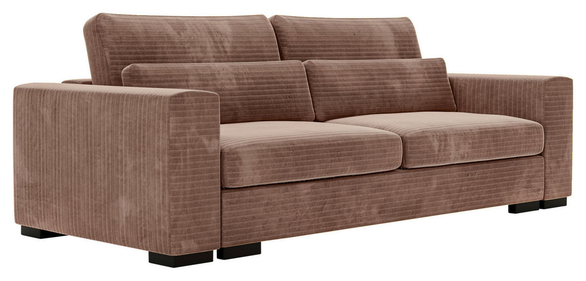 CANAPÉ-LIT in Flachgewebe Altrosa  - Schwarz/Altrosa, Konventionell, Kunststoff/Textil (236/78/114cm) - Carryhome