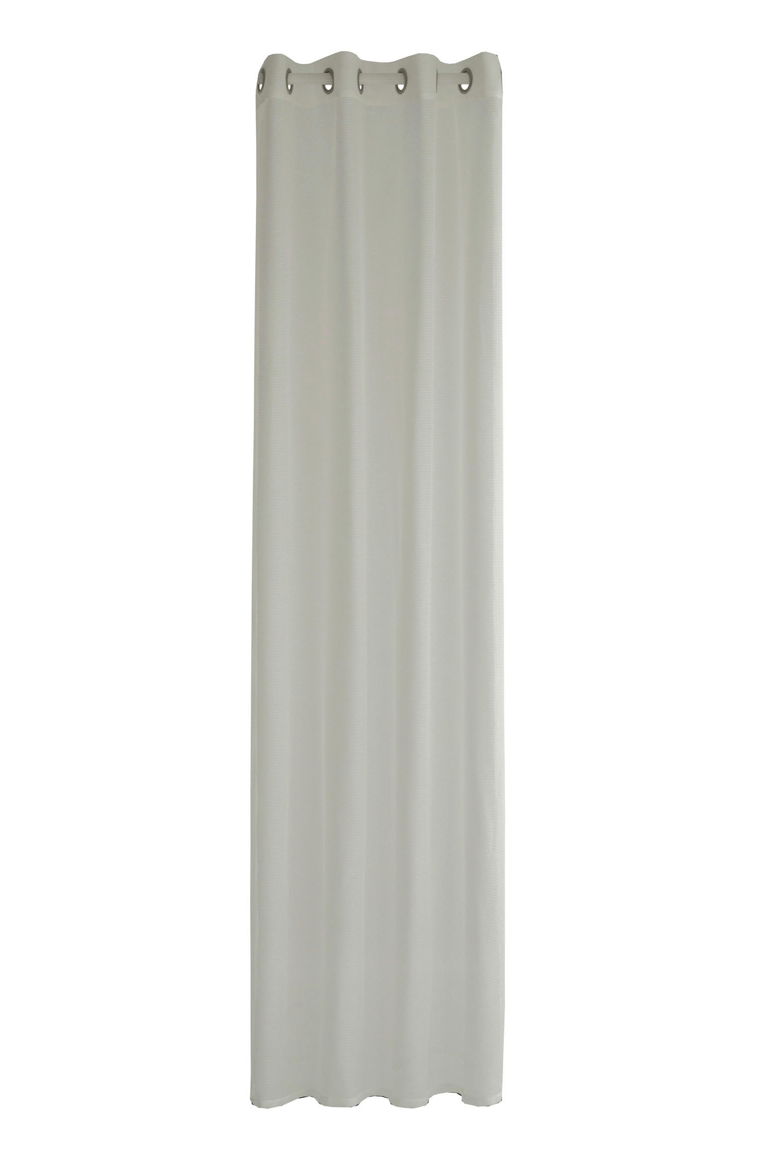 ÖSENVORHANG blickdicht  - Weiß, Basics, Textil (140/245cm)
