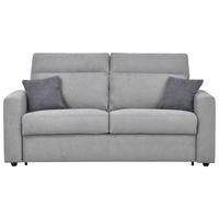 SCHLAFSOFA Mikrofaser Hellgrau  - Dunkelgrau/Hellgrau, KONVENTIONELL, Kunststoff/Textil (186/101/101cm) - Carryhome
