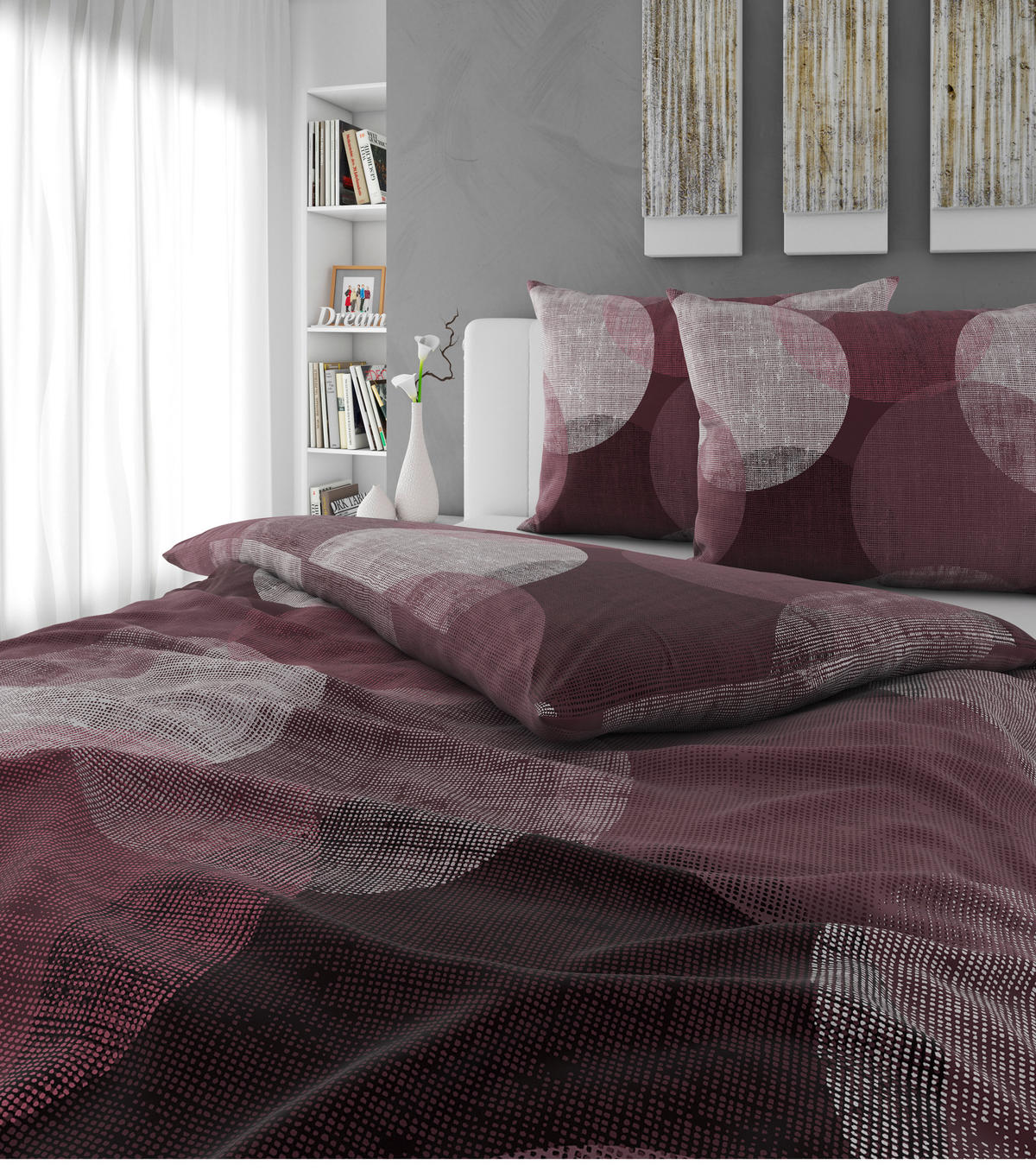 POSTEĽNÁ BIELIZEŇ, flanel, hnedofialová, 200/200 cm - hnedofialová, textil (200/200cm) - Esposa