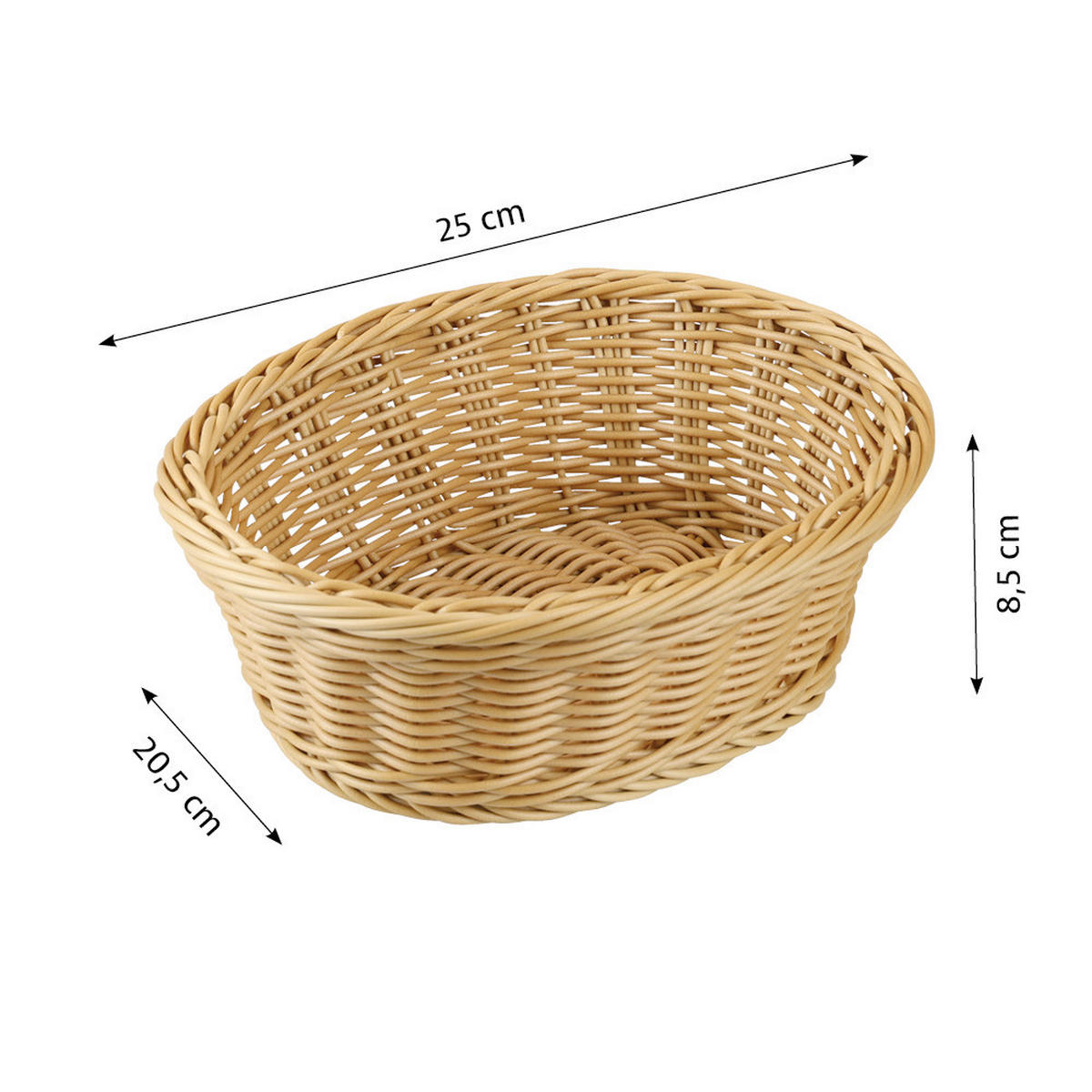 BROTKORB   - Hellbraun, Basics, Kunststoff (25/8,5/20,5cm) - Kesper