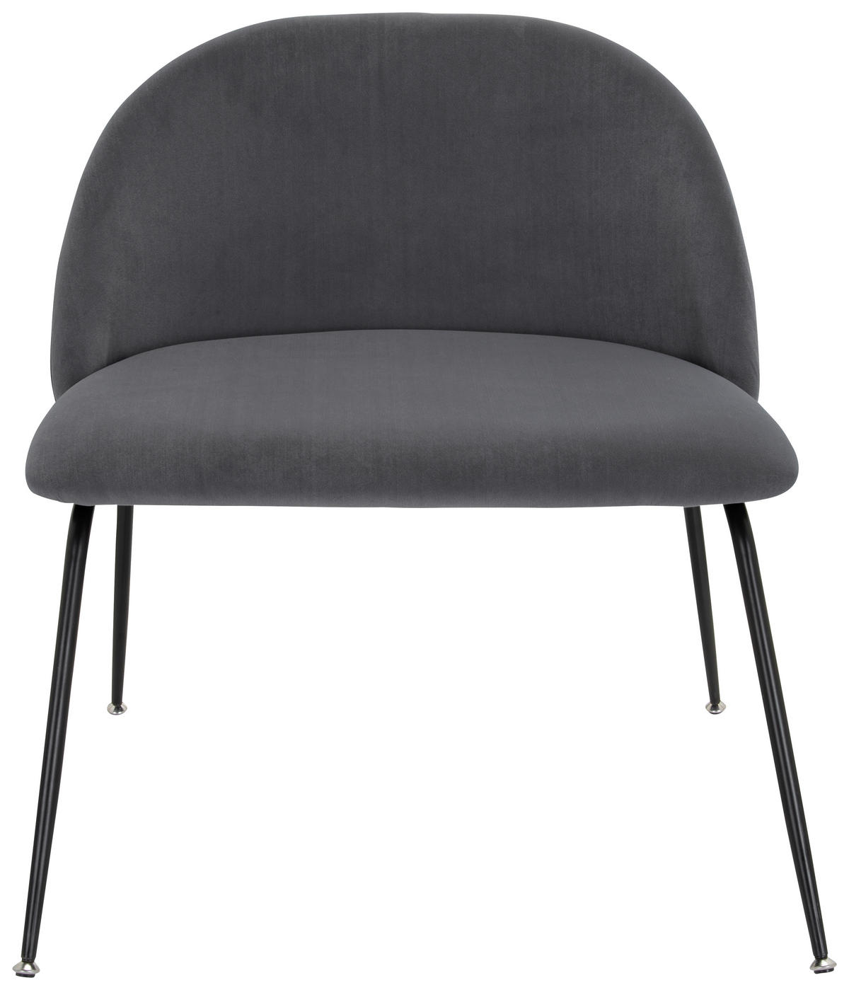 STUHL  in Samt Textil  - Schwarz/Grau, Basics, Textil/Metall (72/80/65cm) - MID.YOU