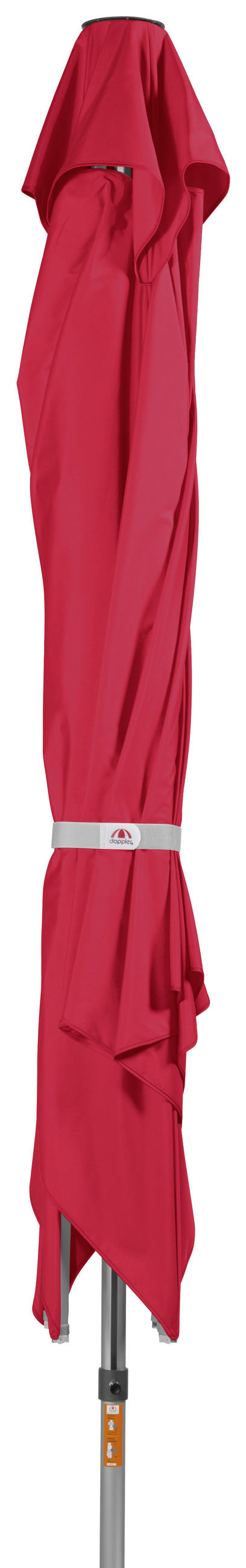 SONNENSCHIRM 350X350 cm Rot  - Silberfarben/Rot, Basics, Textil/Metall (350/350cm) - Doppler