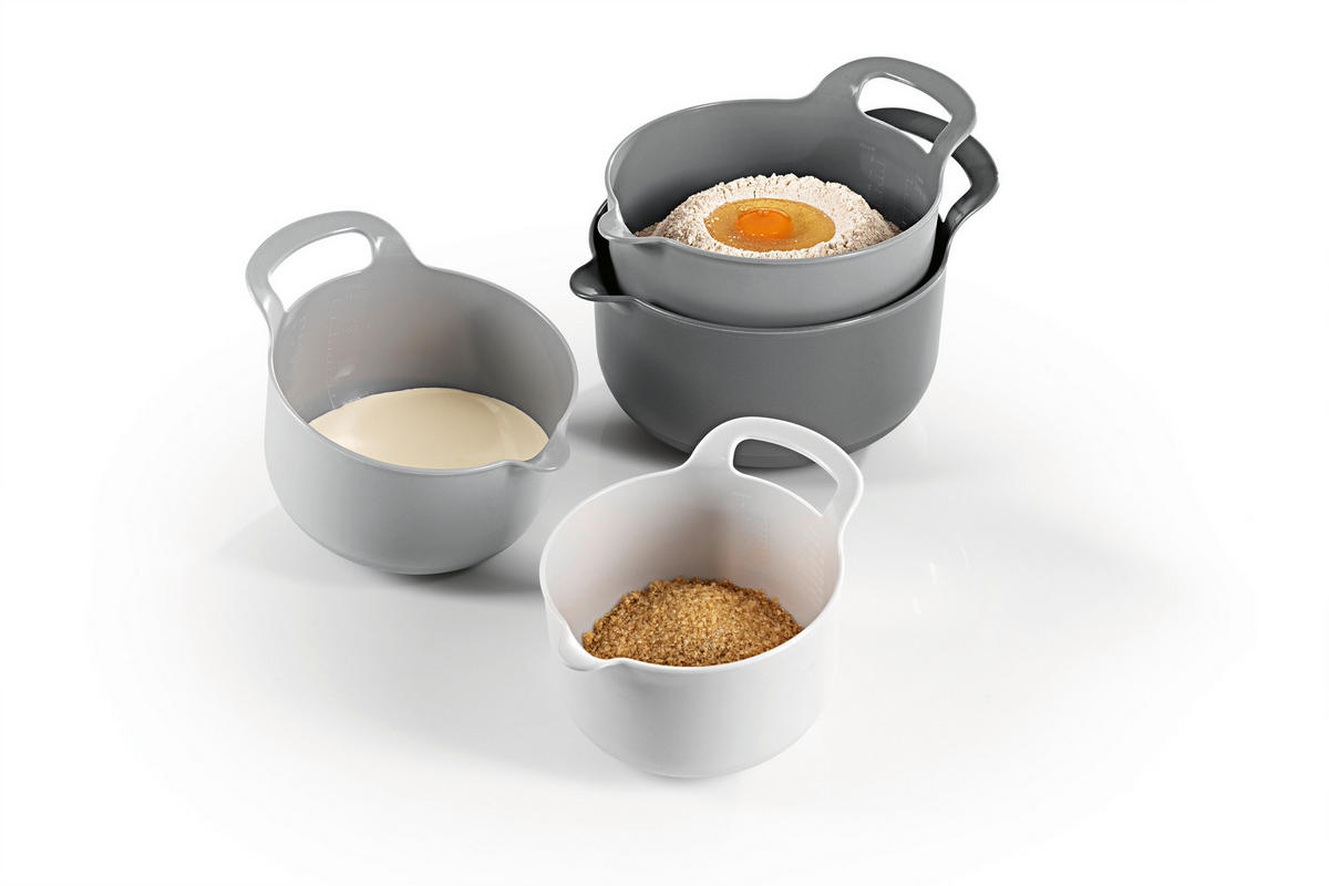 SCHÜSSELSET GOURMETmaxx 4-teilig  - Grau, Basics, Kunststoff (21/15/21cm) - GOURMETMAXX