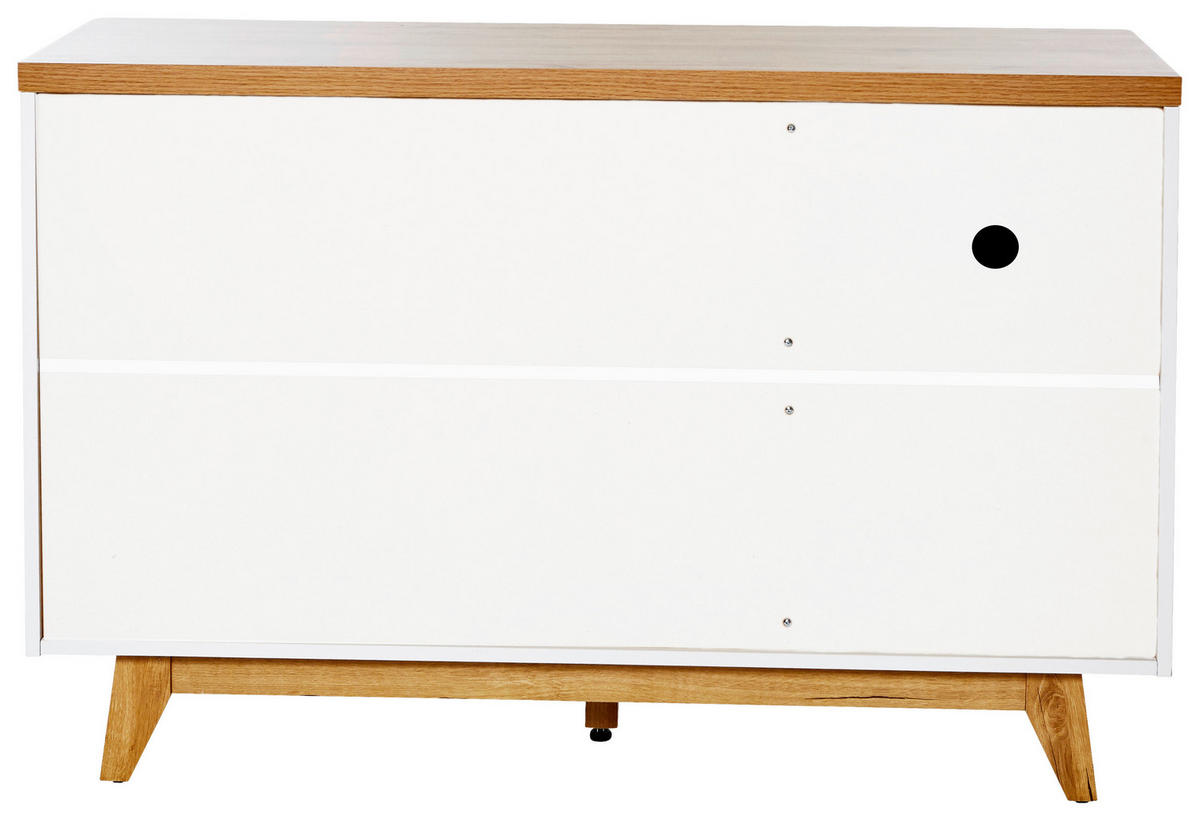 SIDEBOARD  in 120/77/39 cm  - Eichefarben/Alufarben, KONVENTIONELL, Holzwerkstoff/Metall (120/77/39cm) - Livetastic
