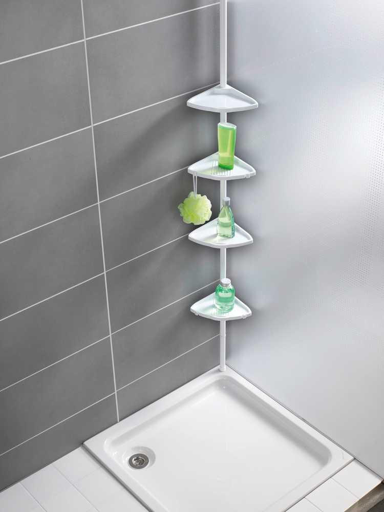 ZUHANYPOLC 26/78-275/19,5 cm  - fehér, Basics, műanyag/fém (26/78-275/19,5cm) - Wenko