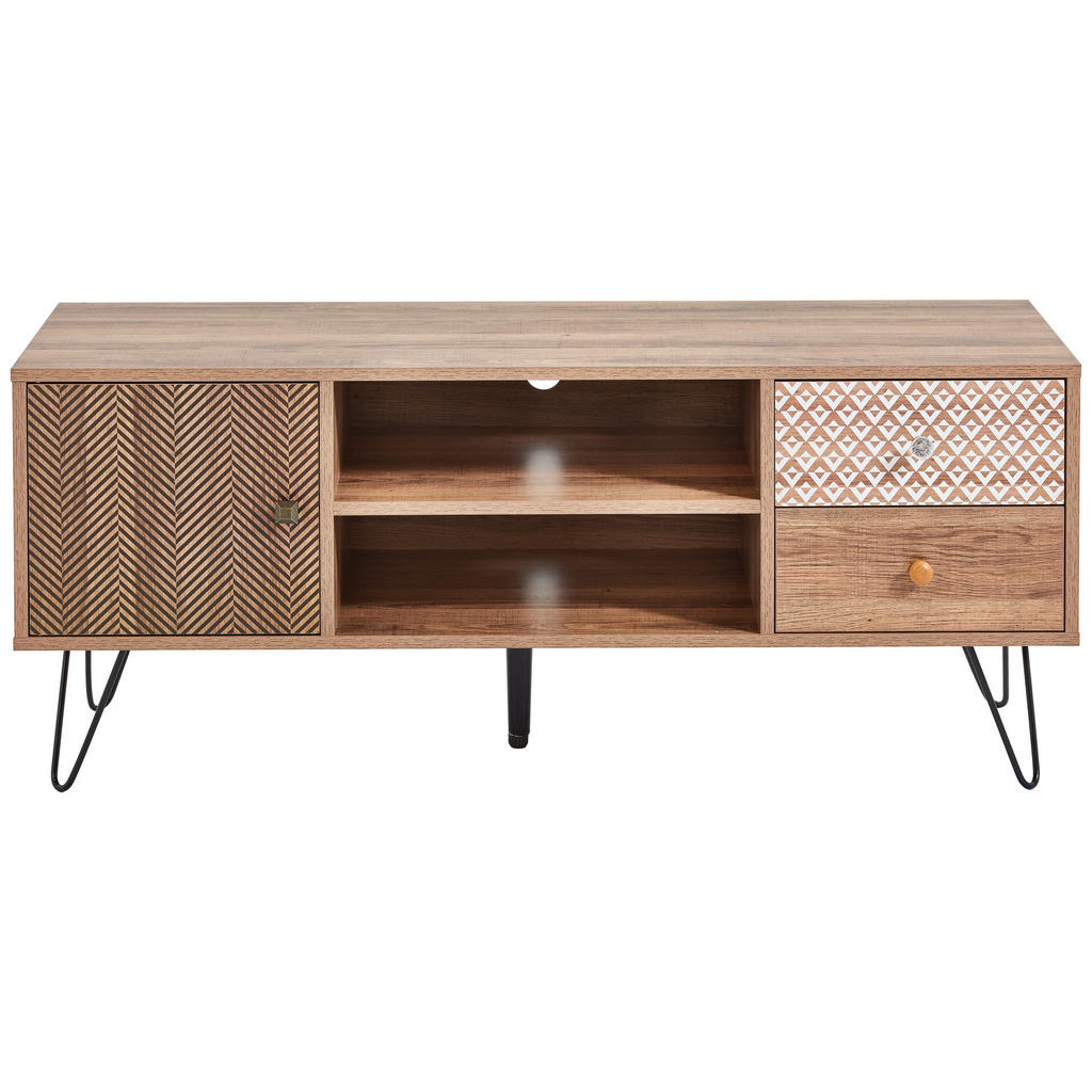 Thumbnail - Carryhome Lowboard, Mehrfarbig, Eiche, Holzwerkstoff, 1 Fächer, 2 Schublade(n) Schubladen, 120x50x39 cm, Beimöbel erhält...