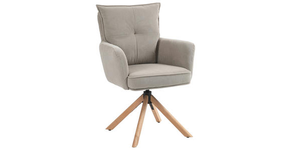 ARMLEHNSTUHL in Cord - Hellbraun/Buchefarben, Design, Holz/Textil (60/95/67cm) - Novel