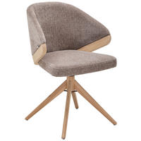 ARMLEHNSTUHL  Sitzfläche 360° drehbar Chenille  - Eiche Bianco/Braun, KONVENTIONELL, Holz/Textil (59/83/59cm) - Linea Natura