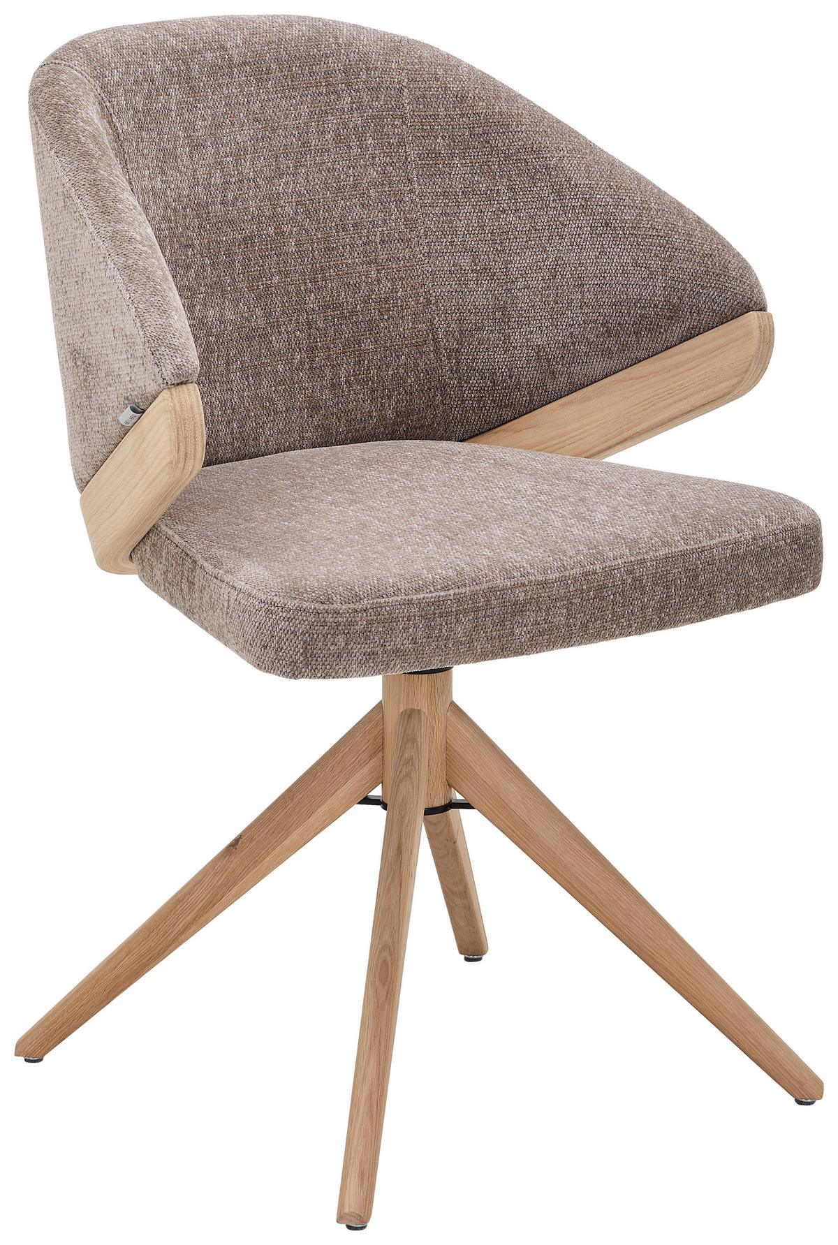 ARMLEHNSTUHL  Sitzfläche 360° drehbar Chenille  - Eiche Bianco/Braun, KONVENTIONELL, Holz/Textil (59/83/59cm) - Linea Natura