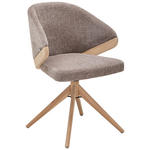 ARMLEHNSTUHL  Sitzfläche 360° drehbar Chenille  - Eiche Bianco/Braun, KONVENTIONELL, Holz/Textil (59/83/59cm) - Linea Natura