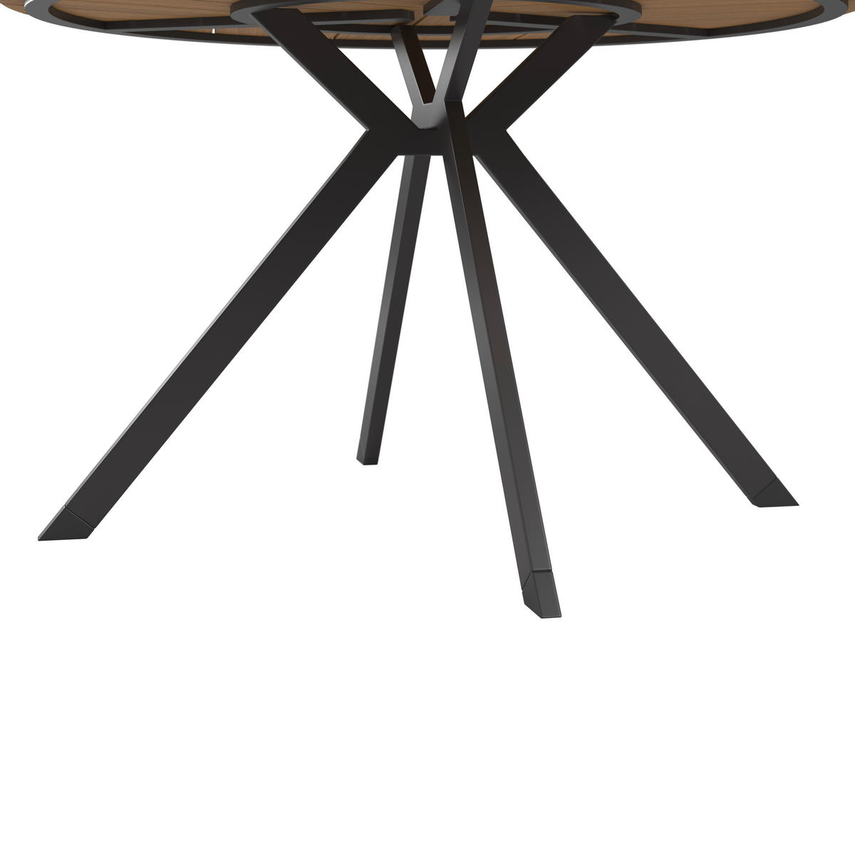 ZÁHRADNÝ STÔL, kov, plast, 120/74/120 cm - čierna/farba tíku, Modern, kov/plast (120/74/120cm) - Ambia Garden