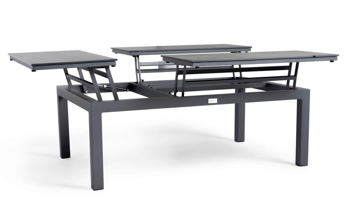 LOUNGETISCH  - Grau, Basics, Kunststoff/Metall (120/79/42-62cm) - Tierra Outdoor