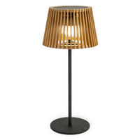 LED-TISCHLEUCHTE Okinawa 16/36/16 cm   - Schwarz/Braun, Natur, Naturmaterialien/Metall (16/36/16cm) - Newgarden