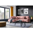 ECKSOFA  in Webstoff Altrosa Zierkissen, Rückenkissen, Bettkasten, Schlaffunktion, Rücken echt  191/250 cm  - Schwarz/Altrosa, LIFESTYLE, Textil/Metall (191/250cm) - Carryhome