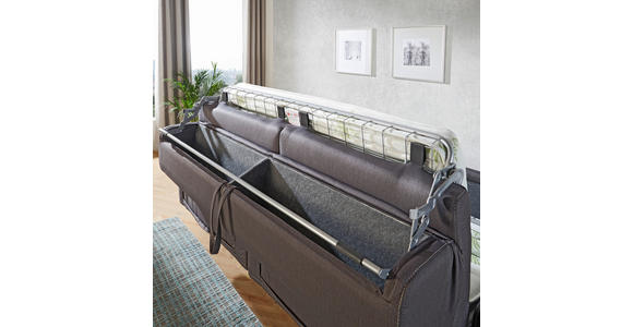 SCHLAFSOFA Webstoff Dunkelgrau - Wengefarben/Dunkelgrau, Design, Holz/Textil (202/82/101cm) - Novel