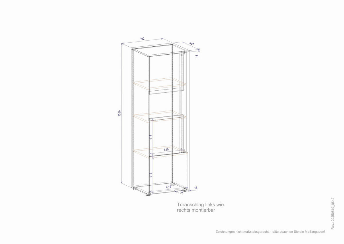 VITRINE  in Weiß, Eiche Wotan  - Eiche Wotan/Schwarz, Design, Holzwerkstoff/Kunststoff (50/157/40cm) - Modante