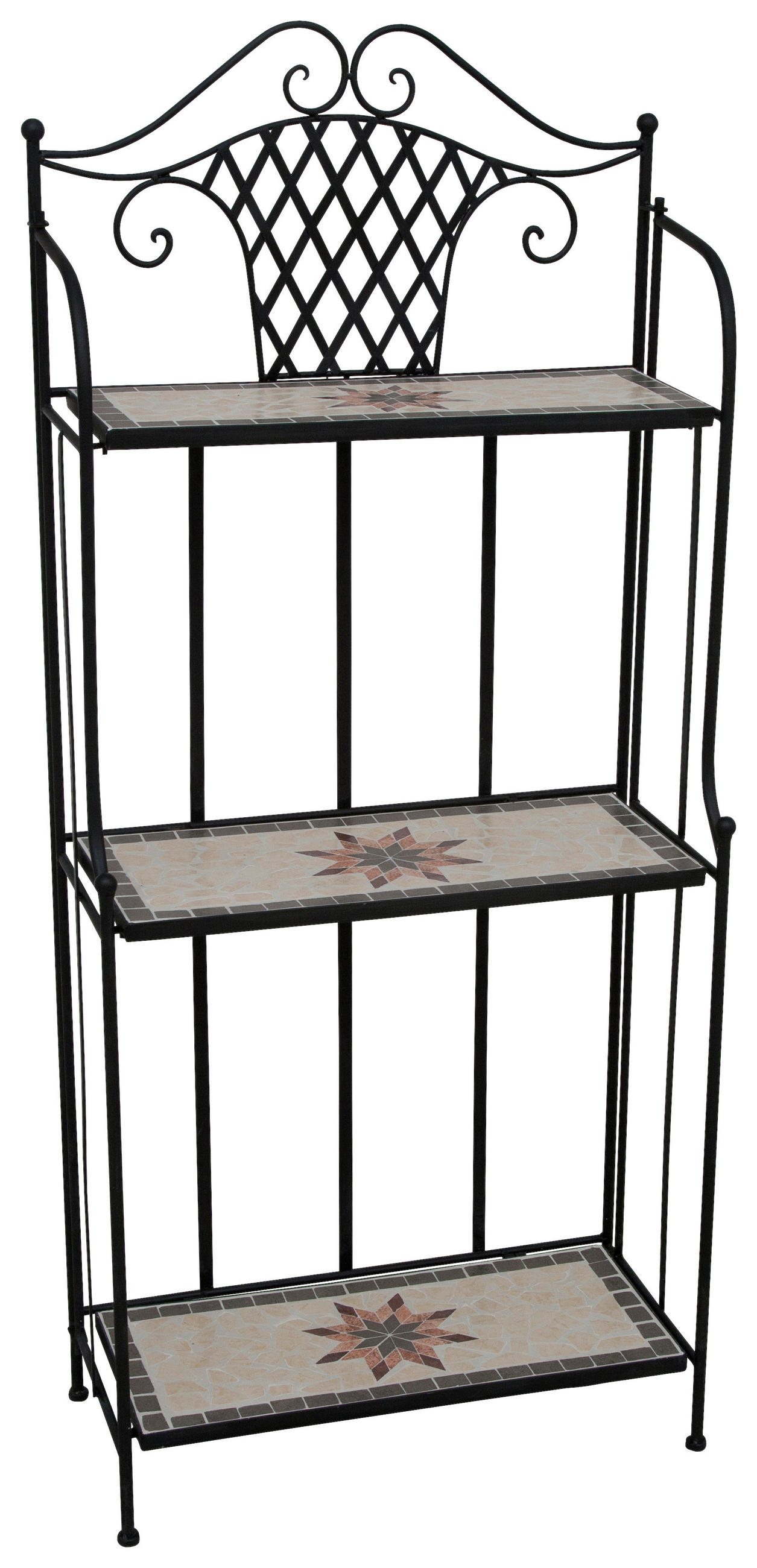 GARTENREGAL Metall, Keramik  - Multicolor/Schwarz, MODERN, Keramik/Metall (62/142/29cm) - Siena Garden