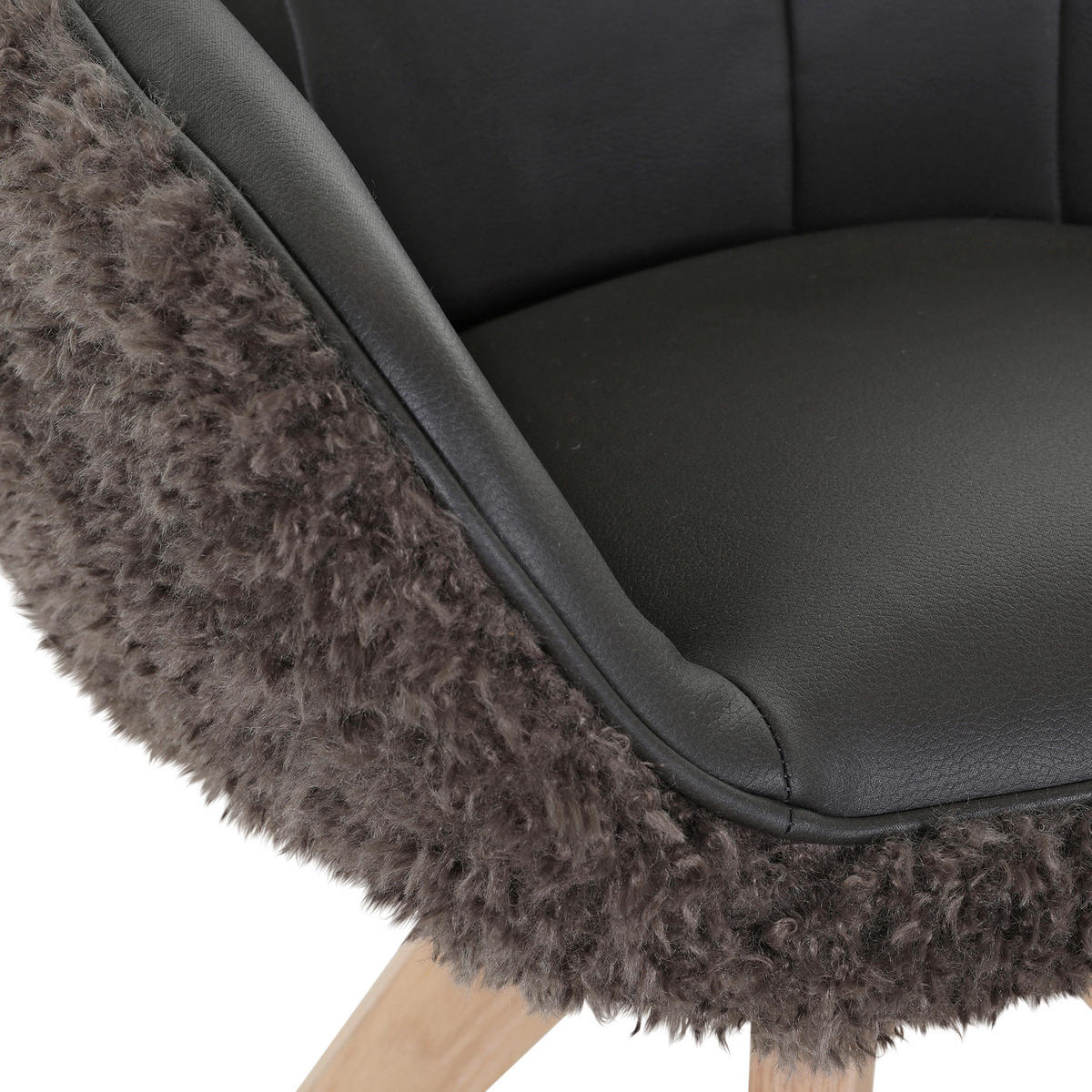 ŽIDLE S PODRUČKAMI, vzhled kůže, plyš, hnědá - přírodní barvy/hnědá, Trend, dřevo/textil (60/83/65cm) - Landscape