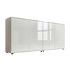 SIDEBOARD 158/73/33 cm  in Weiß, Weiß Hochglanz  - Weiß Hochglanz/Schwarz, MODERN, Holzwerkstoff/Kunststoff (158/73/33cm) - MID.YOU