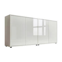 SIDEBOARD Mailand Set 2  in 158/73/33 cm  - Weiß Hochglanz/Schwarz, MODERN, Holzwerkstoff/Kunststoff (158/73/33cm) - MID.YOU